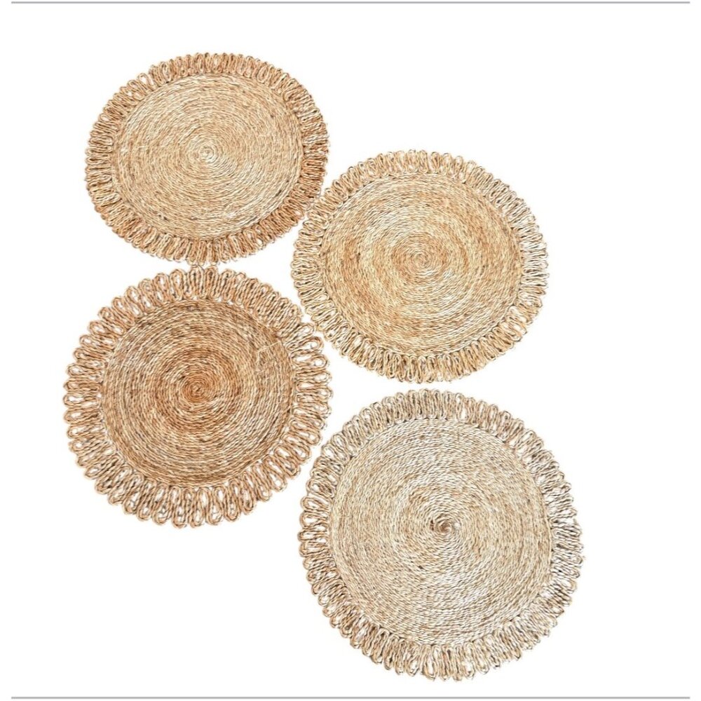 Cottage Core Farmhouse Beachy Set Of Natural Woven Placemats Set Of 4